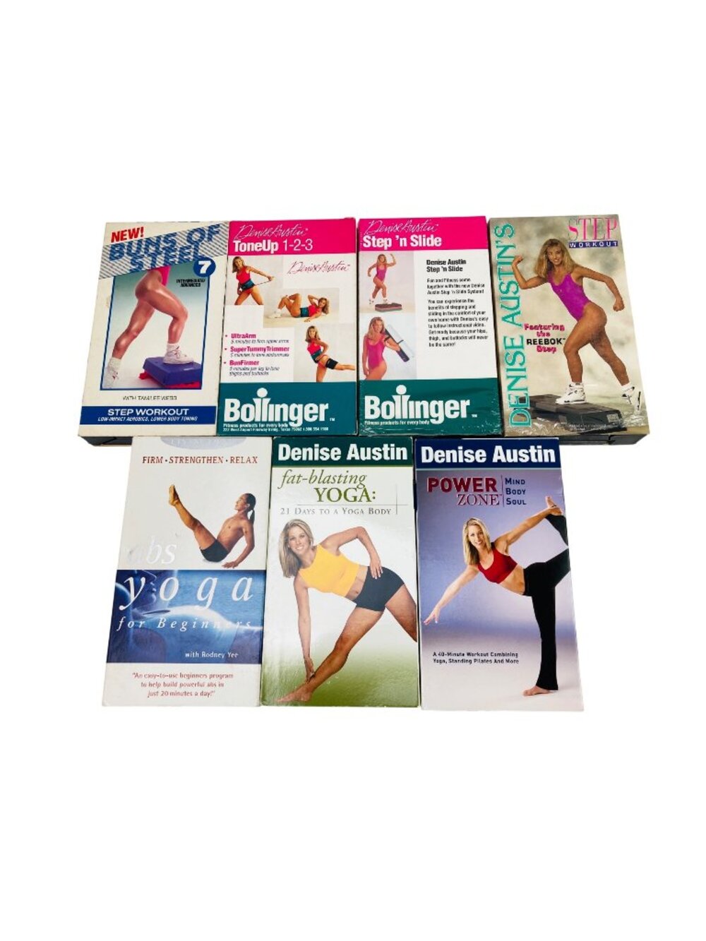 Lot Of 7 Denise Austin Step Workout, Toning & Yoga Fitness VHS Tapes Vintage